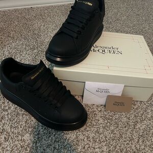 Alexander McQueen Black Leather Sneakers